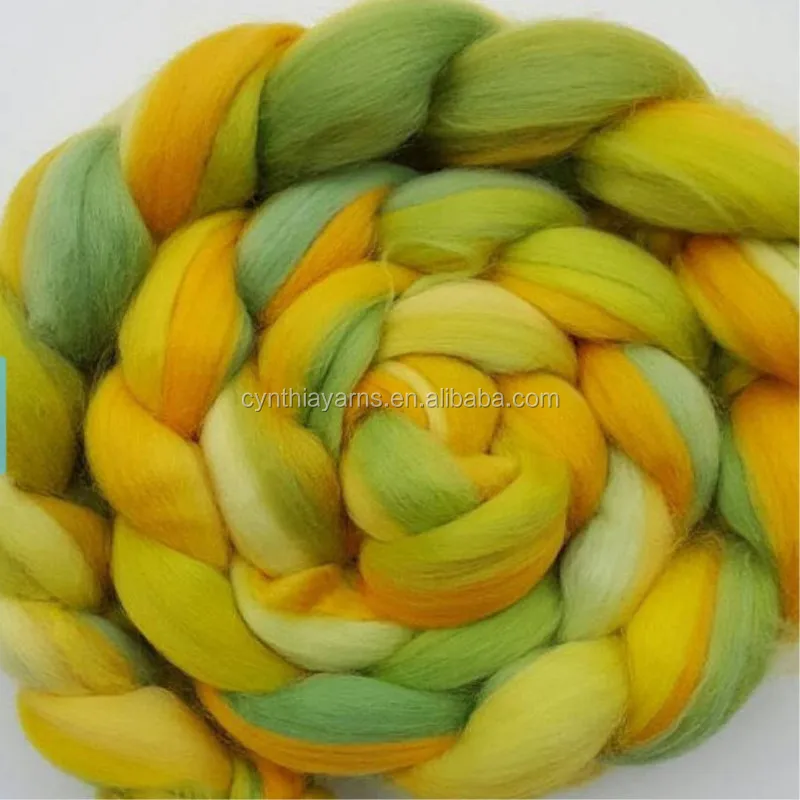 
2019 Mix Color Australia Merino 66s 70s 80s 100% Roving Arm Knitting Yarn Merino Wool Yarn 