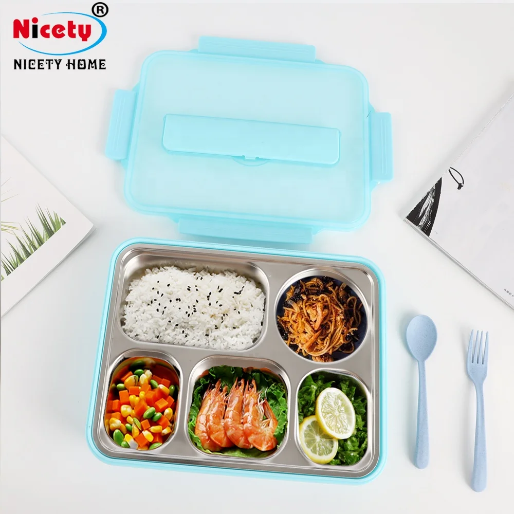 Nordic Plastic box bento box Food Containers for school Stainless steel lunch box