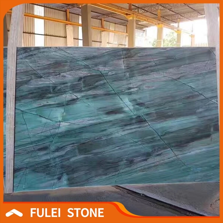 Polished Brazilian Green Quartzite Slab Emerald Queen Quartzite