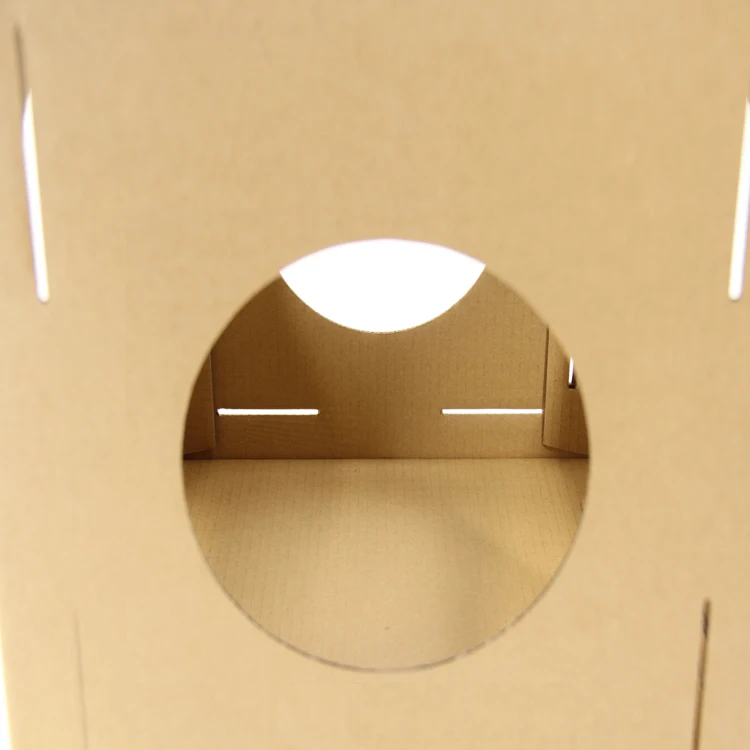 Cube cardboard cat play house