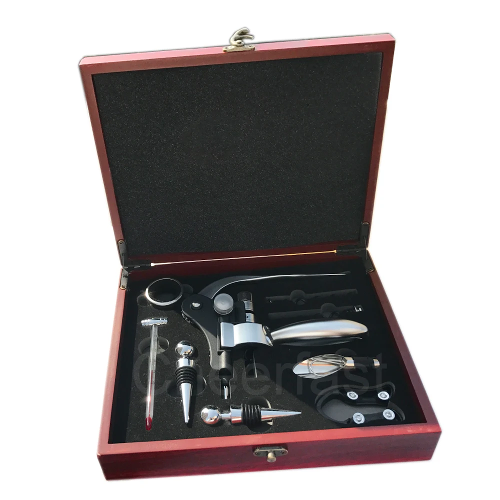 All In One Wooden Box Opener Wine Accessories Gift Set