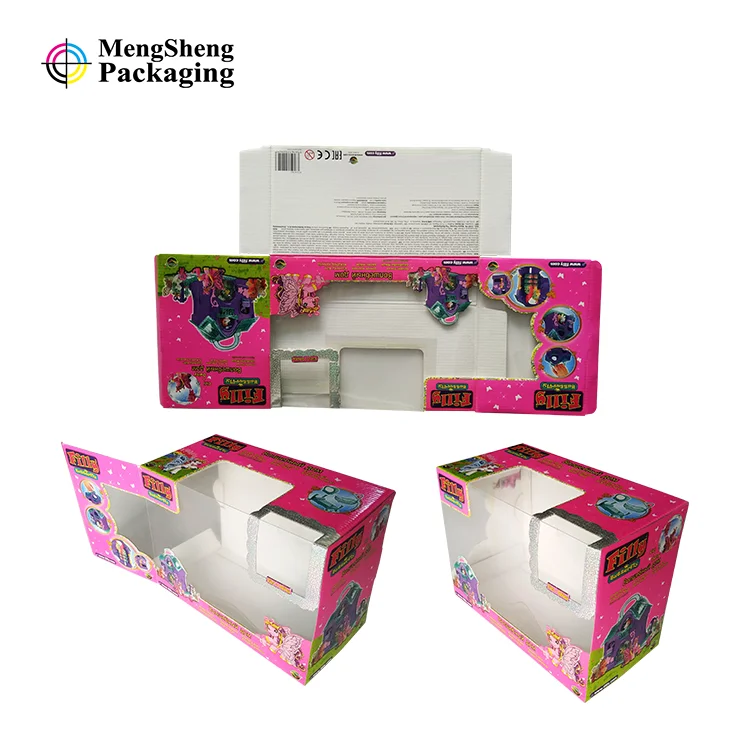 Custom open display packaging boxes cardboard bakery cake sweet rose gift box clear windows and bow kraft paper box with window