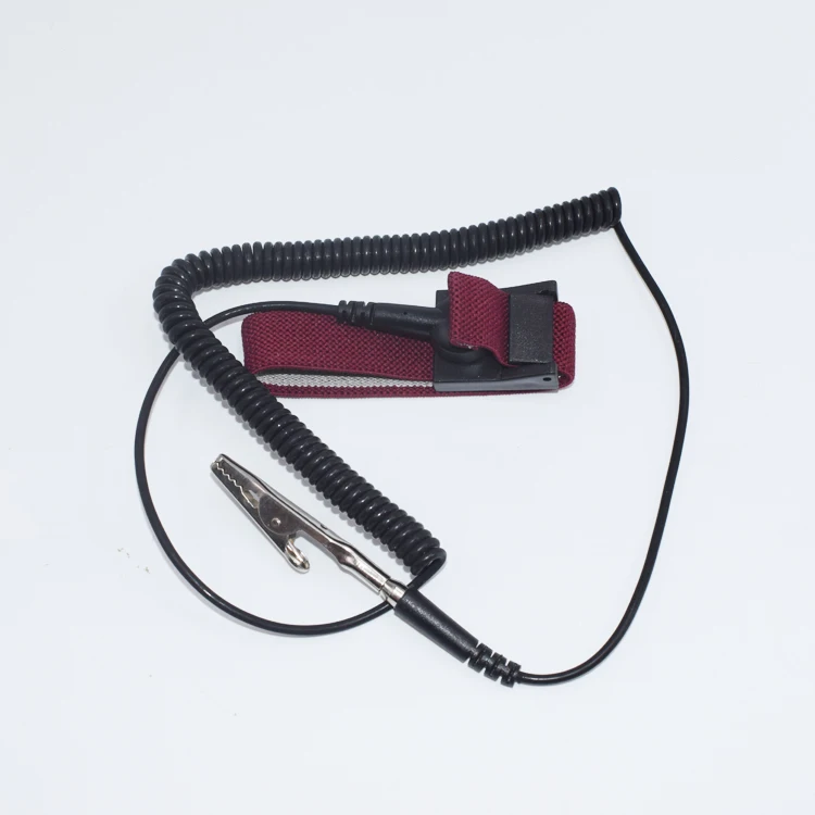 Antistatic Field Static Control Usage Crimson Color Conductive Fabric Band ESD Wrist Strap