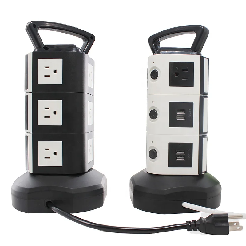 
American safty home use usb power strip outlet power extension cord tower socket 