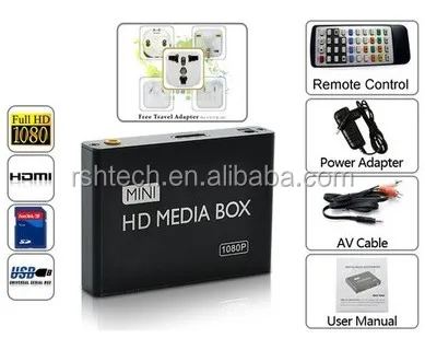 1080P Advertisement USB Media Player TV Display Remote Control Digital Media Player 3D full hd media player