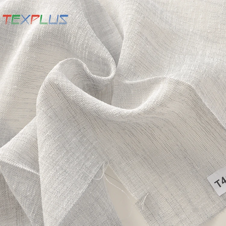 
European style solid yarn dyed upholstery sheer curtain fabric 