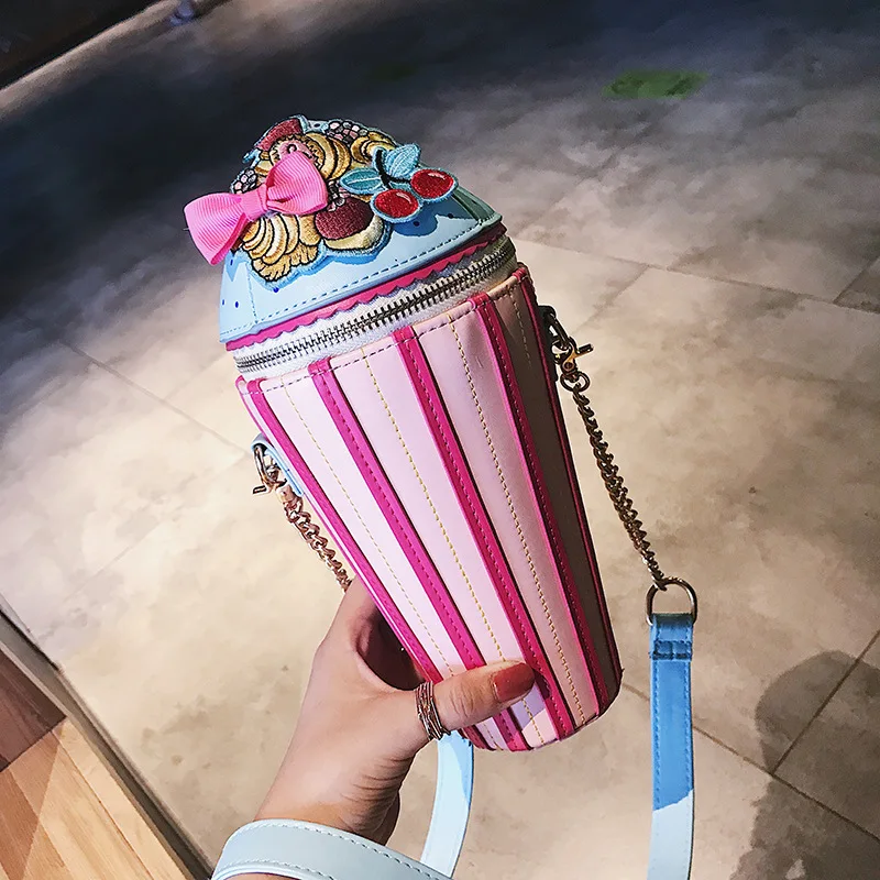 China Girls Cute Cartoon Pink Fashion Ice-cream Shape Crossbody Bag for Kids Guangzhou Wholesale