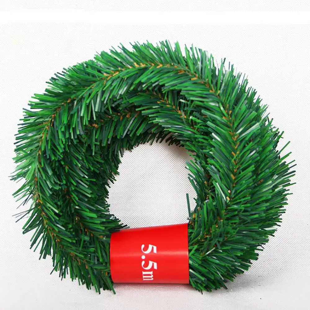 5.5m Pine Christmas Garland Decorative Eco-friendly Green Artificial Xmas Tree Rattan Banner Decoration