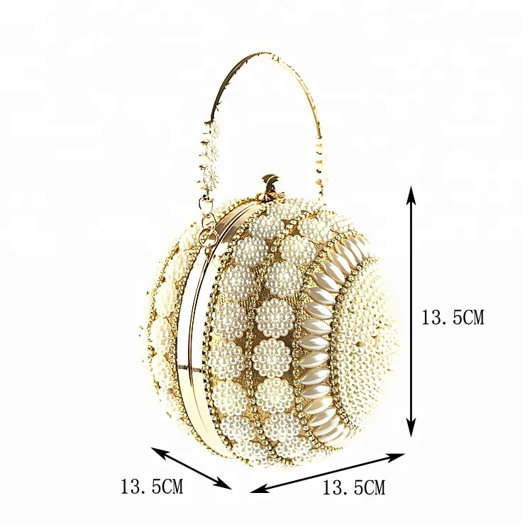 High quality handmade round shape beaded bag made in china OC3748