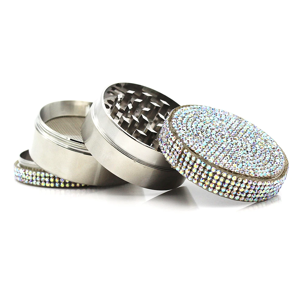 Lanchuang новый дизайн цинковый сплав 50 мм 4 части индивидуализированные курительные аксессуары травяная шлифовальная машина с бриллиантом