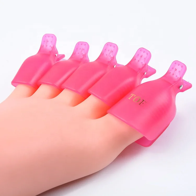 Wholesale Reusable 5pcs Plastic UV Gel Polish Remover Clip Soak Off Toe Nail Clip