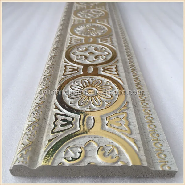 Factory direct sale gold fancy design ps moulding decorative building material