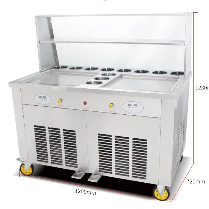 OEM Automatic Fried Ice Cream Roller Machine Multi-functional Frozen Yogurt Frying Gelato Fruit Roll Maker