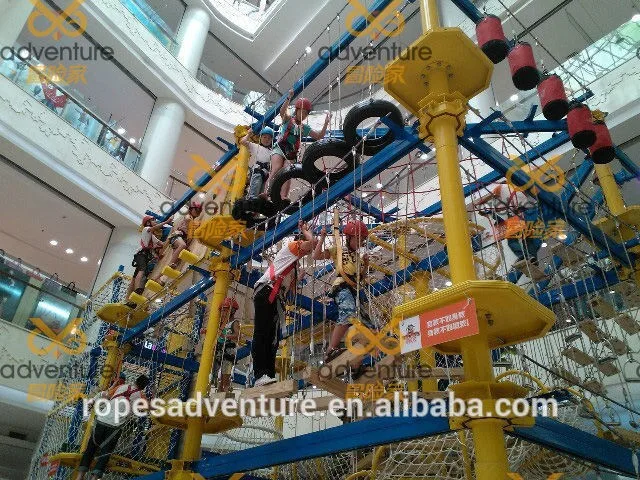 Ropes course adventure indoor playground equipment for shopping mall