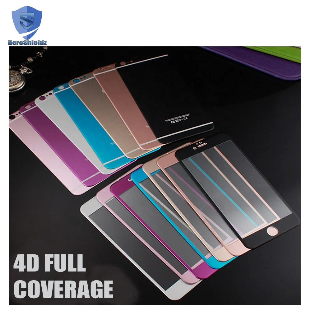 
2019 Promotion 4D Cover Protector 6s Plus Aluminum alloy Frame protector Front and Back Protector 7 Plus Full Screen Guard 