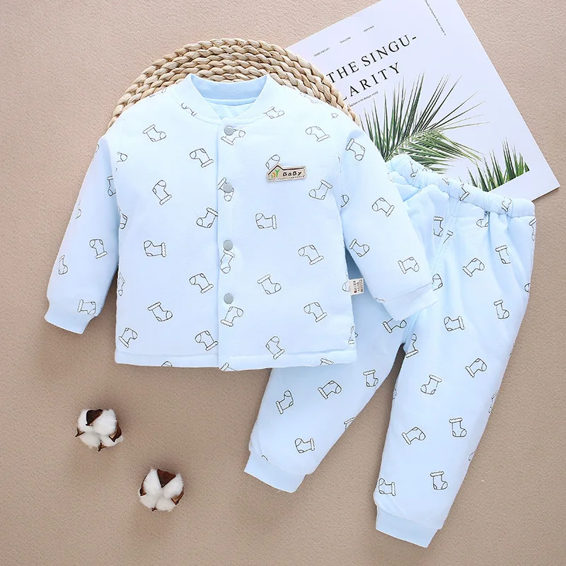 
Hot explosions quilted thickened two-piece cotton coat newborn baby cotton underwear 