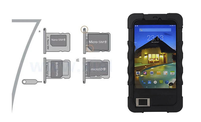 Mobile Dual SIM Card GPS Android 7inch Fingerprint Tablet  HF-FP07