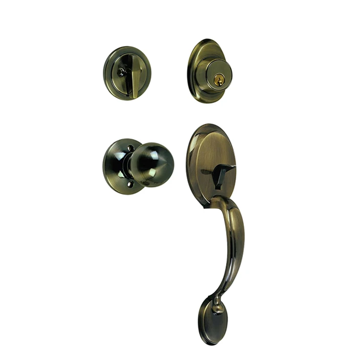 Deadbolt gate Door  lock, Zinc Alloy residential grip handle lock Set ANSI STANDARD , 70610 AB