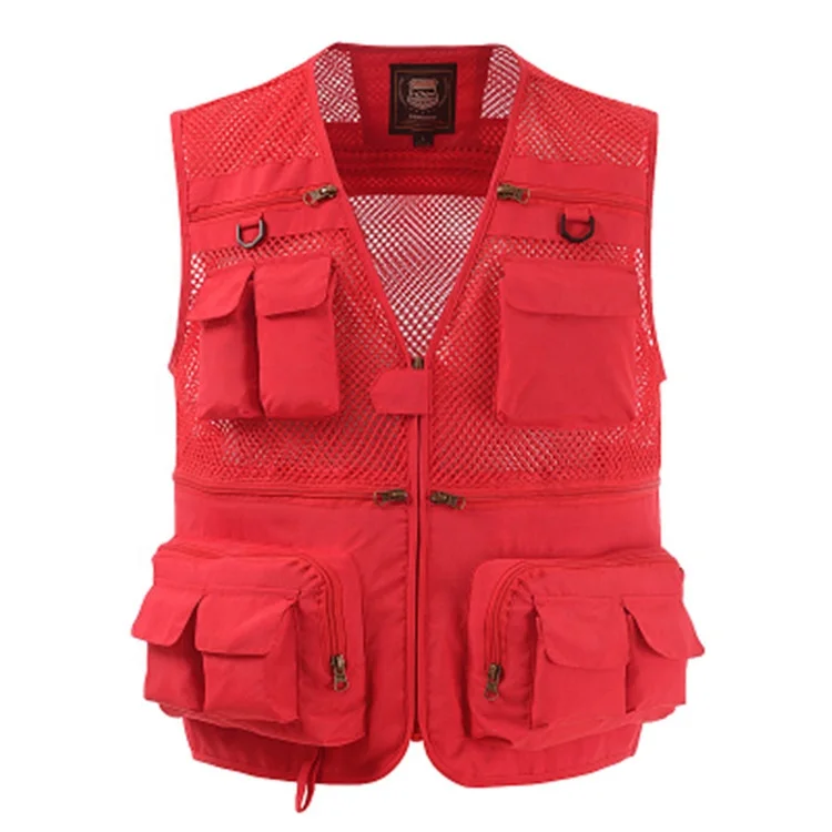 Mens outdoor travel design windproof camo  fly multi pocket fishing vest