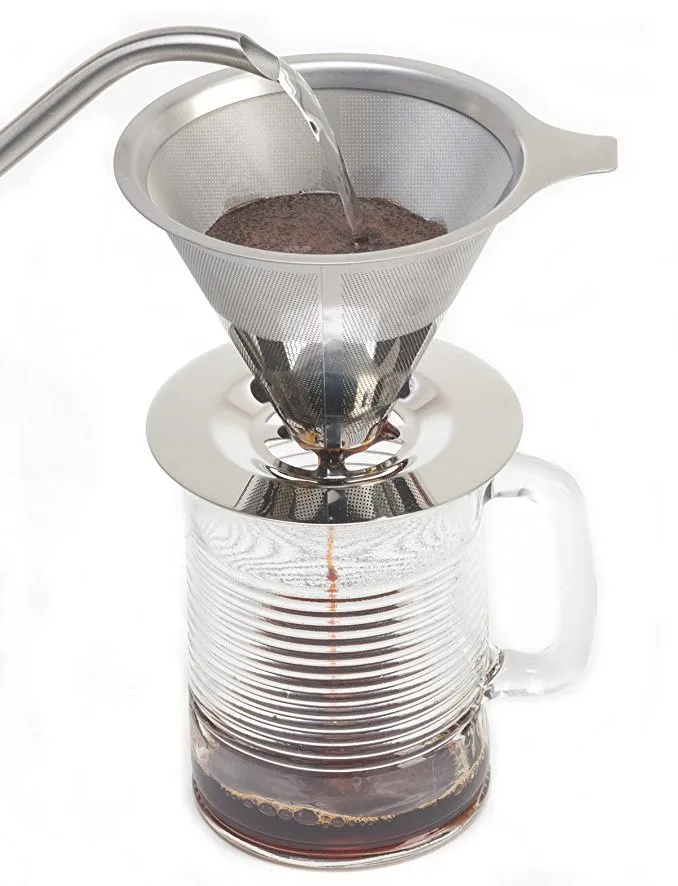 V60 Permanent Paperless Portable Coffee Filter Cone Brewer dripper
