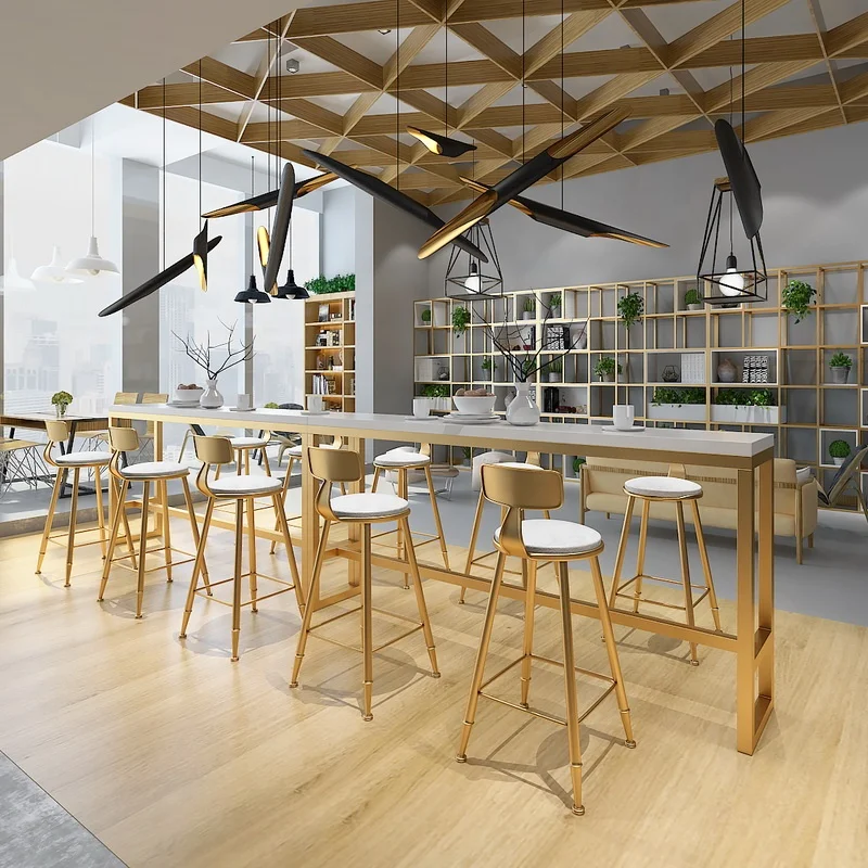 Cheap Artificial Marble Pub Coffee Shop Buffet Wine Bar Counter Bar Table Set