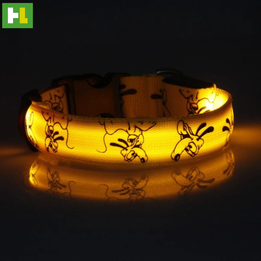 LED dog collar usb rechargeable printed pet supplies collar