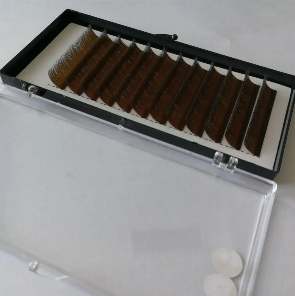 Объемные русские объемные ресницы для наращивания ресниц коричневого цвета 0,07