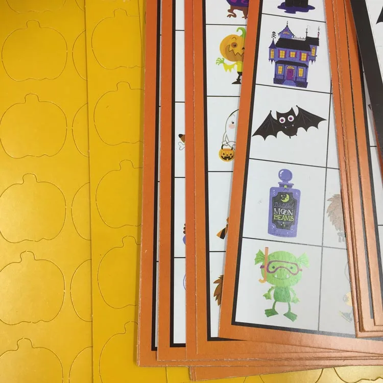 Halloween Custom Printing Art Paper Game Card Playing Card Bingo Card for Kids