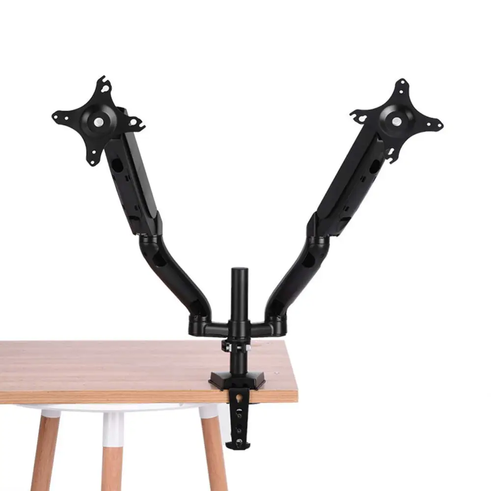 Dual Adjustable  Full Motion Monitor Mount Arm Stand With Gas Spring