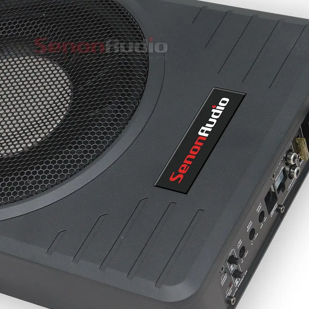 10Inch Aluminum Powered Subwoofer Enclosure 12V Slim Active Under Seat Car Subwoofer Box with Amplifier under seat subwoofer car