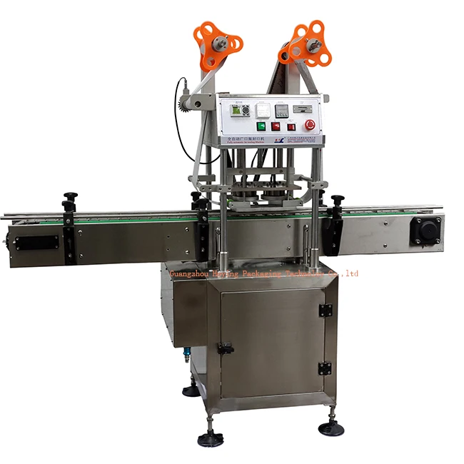 Automatic roller film thermal heat sealing machine for plastic jar bottle bucket