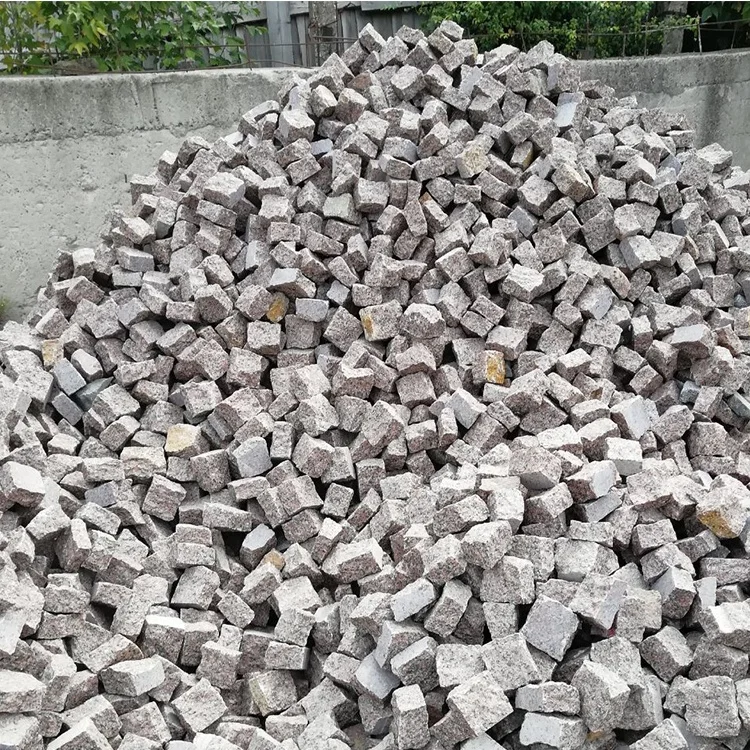 Buy wholesale  GG2 split flamed hammered cheap natural grey stone granite block paving setts bricks