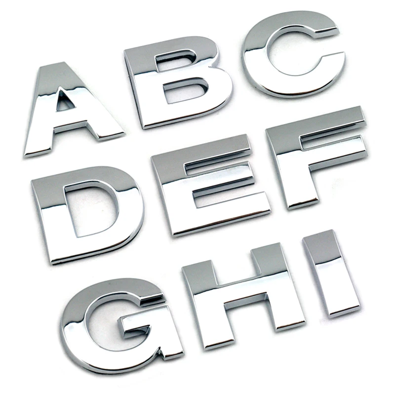 25mm high 3d custom metal logo emblem badges metal letters for car emblem marker