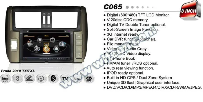 WITSON Для TOYOTA PRADO 2011 CAR DVD A8 автомобиль с платформой Чипсет S100