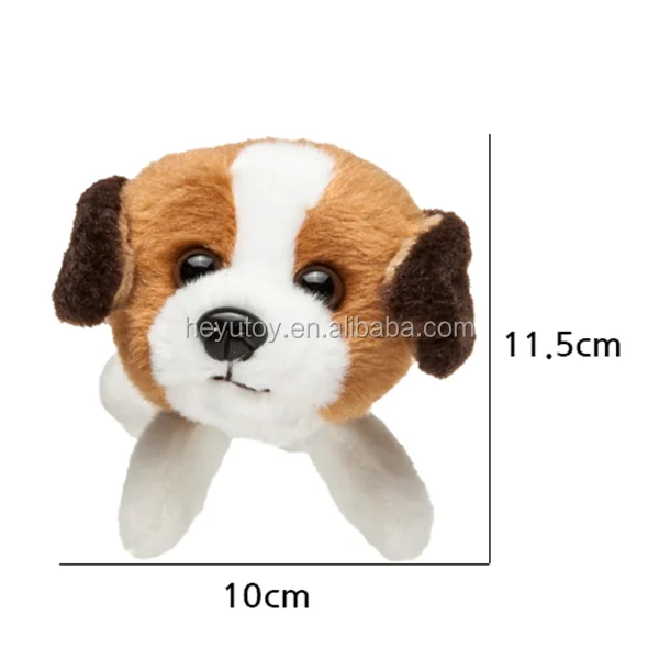 Wholesale browen dog rope plush toy with bow/lifelike 10cm pokemon dog toy