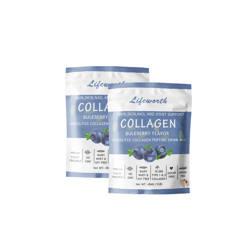 Lifeworth blueberry flavor hydrolyzed bovine collagen peptide powder 3000 dalton