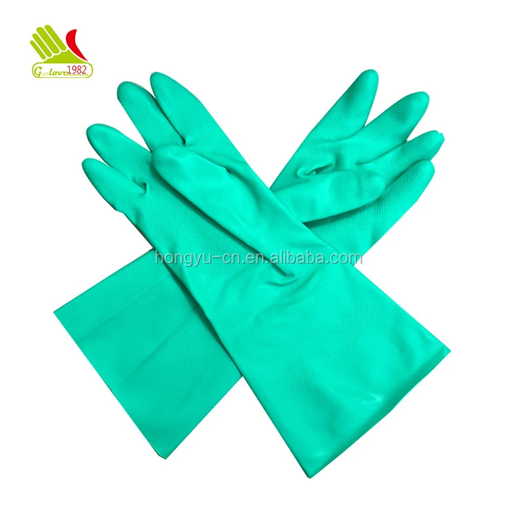 Отличные нитрил сократить работу и химически стойкие перчатки с стадо выстроились
