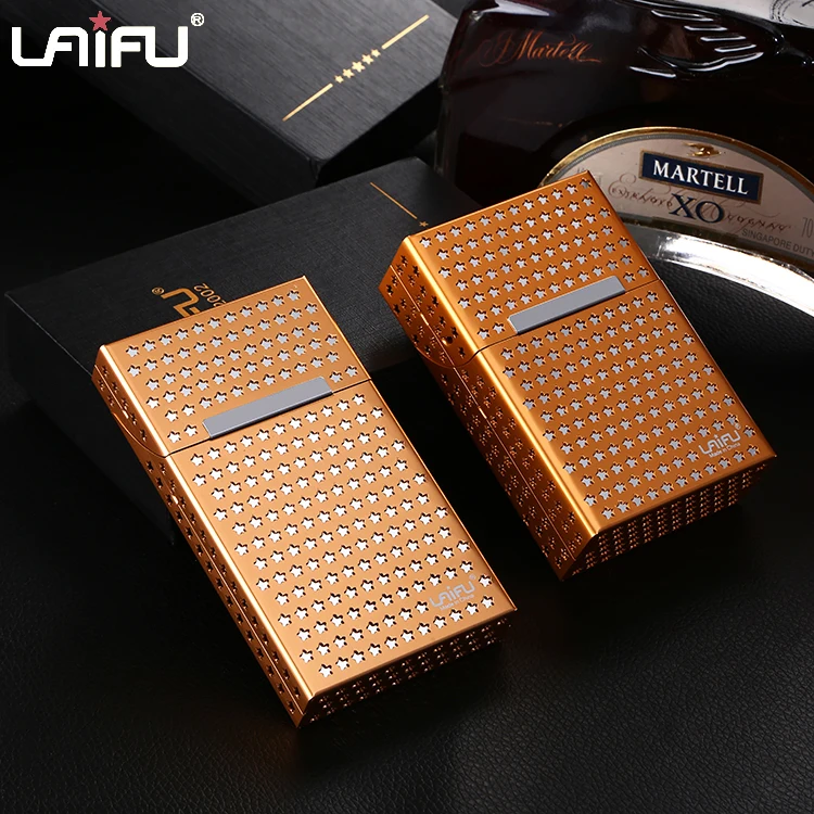 2017 China hot cigarette box hollow metal 20 cigarette packs 010050a