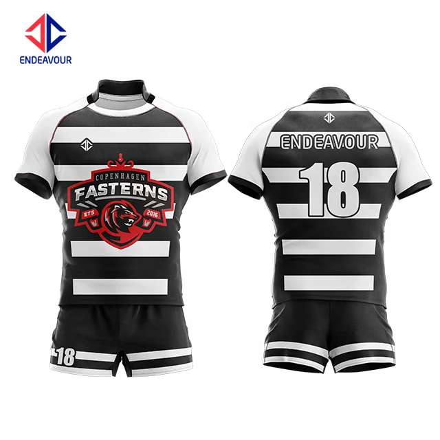 Breathable dry fit sublimation team set rugby jersey