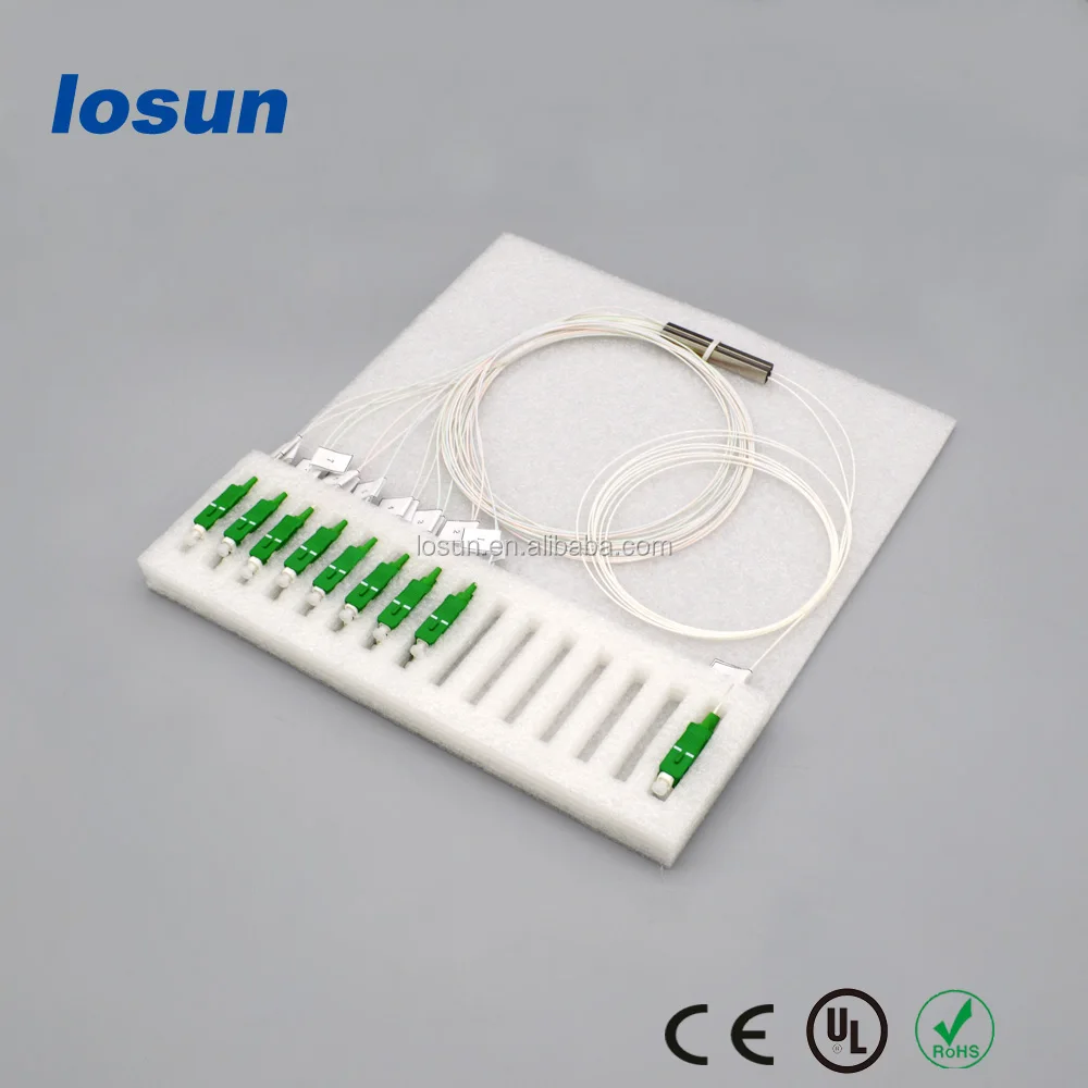 
low insertion loss 250um bare fiber 32CH fiber array for plc splitter 