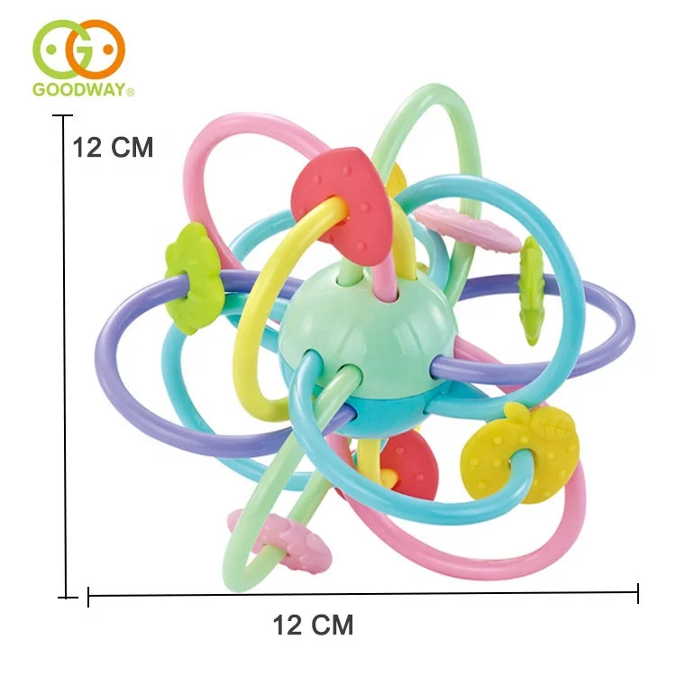 kids safety sensory teether rattle ball silicone baby teething toys