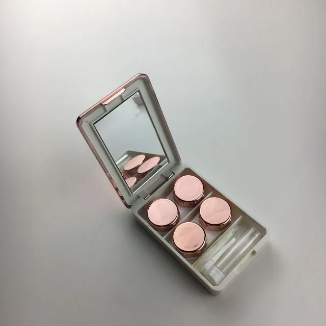 eyekan contact lens set  contact lens solution gold silver contact lens case A-8062