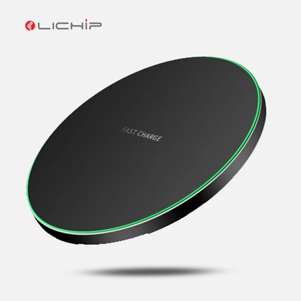 LICHIP L711 OEM Round Fast Ultra Thin 10W Portable Qi Fast Wireless Charger for Mobile Phone