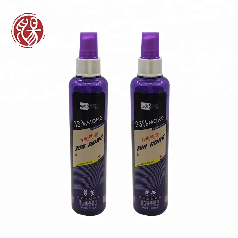 Wholesale salon professional private label hair styling spray natural herbal strong styling permanent glitter hair spray