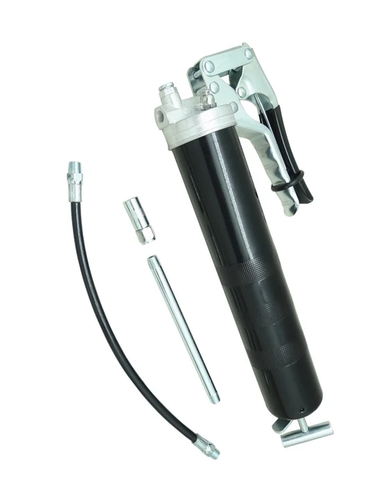
14oz 7000psi Heavy Duty Premium 3-Way Loading American Type Pistol Grease Gun with Jaws Hydraulic Coupler and Extension Pipe 