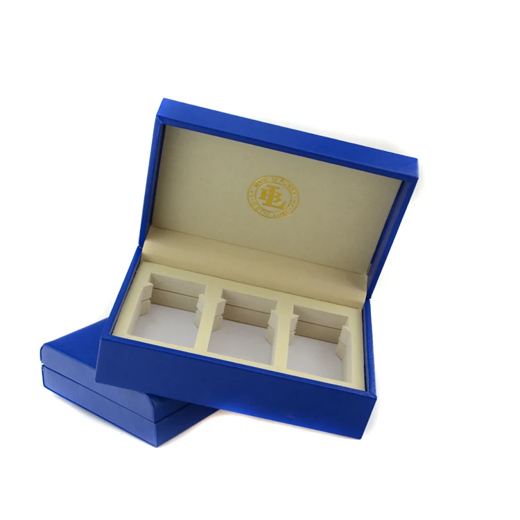 Wholesale custom hard cardboard box packaging navy blue gift boxes