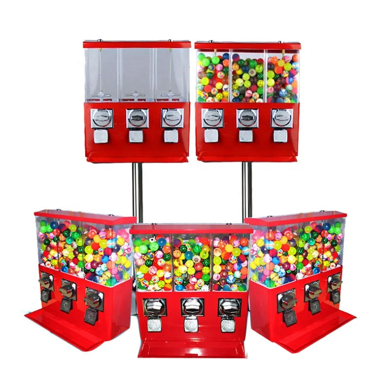 triple head vending machine bubble gum machine