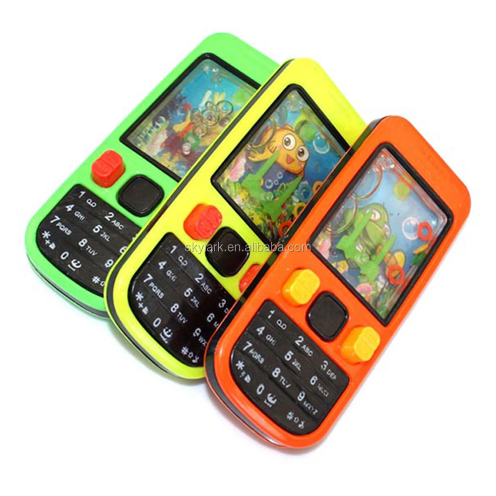 Hot sell Promotional Small Mobile Phone Shaped Plastic Water Ring Machine Game Kids Toys