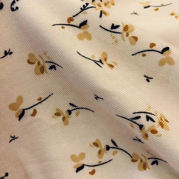 Factory Price Elegant Nice Quality Small Flower Woven 100% Rayon Printed Viscose Twill fabric