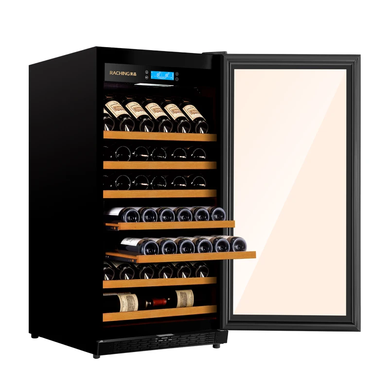 Factory Direct Offer Raching Non-electroplated piano paint Solid Wooden Wine Cabinet For Red Wine And Champagne White wine